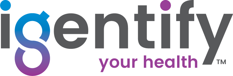 Igentify logo in purple, grey, and blue